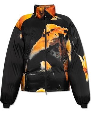 Y-3 Down Jacket With Pattern - Black