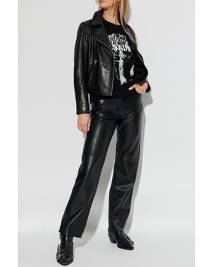 AllSaints Leather Jacket Dalby - Black