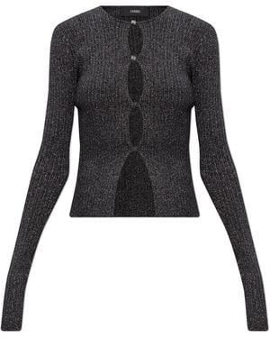 Amiri Cardigan With Metallic Thread - Black