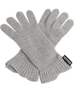 Moschino Gloves With Logo Patch - Grey
