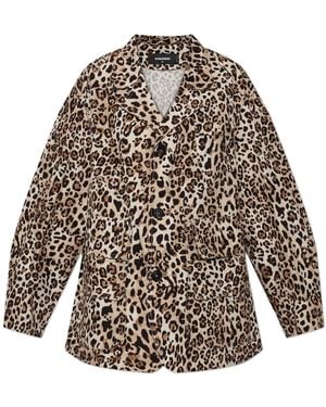 DSquared² Jacket With Animal Print - Natural
