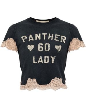 Valentino Garavani Top With Lace Trim - Black