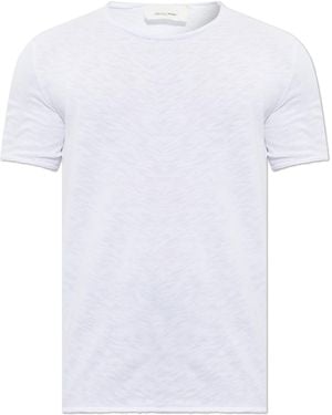 American Vintage T-Shirt With Raw Edge Finish - White