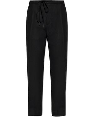 Maison Margiela Wool Pleated Trousers - Black