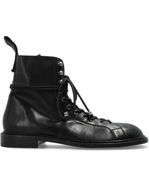 Versace Leather Shoes With Perforation - Black