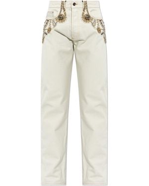 Versace Jeans With Appliqués - White