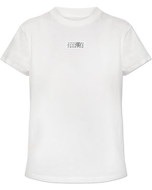 MM6 by Maison Margiela T-Shirt With Logo Patch - White