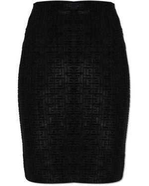 Balmain Skirt With A Velvety Finish - Black
