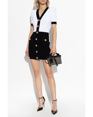 Balmain Dress With Decorative Appliqués - Black
