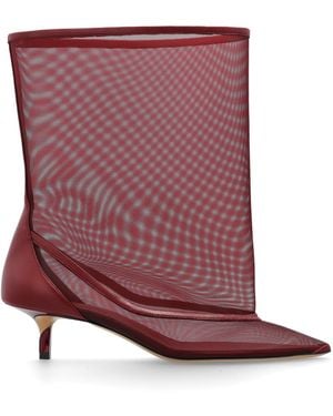 Jacquemus 'Tourni' Heeled Ankle Boots - Red