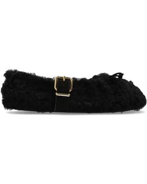 Marni Futrzane Ballet Flats - Black