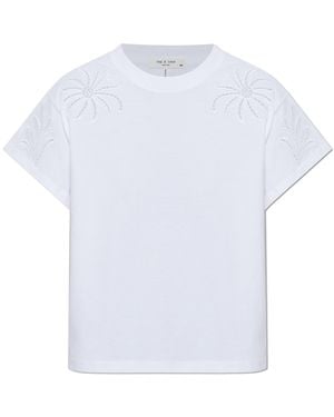 Rag & Bone T-Shirt With Openwork Trim - White