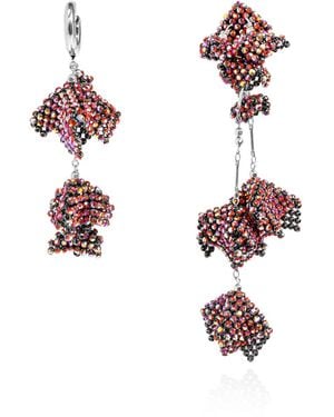 Isabel Marant Asymmetrical Earrings With Shimmering Crystals - Metallic
