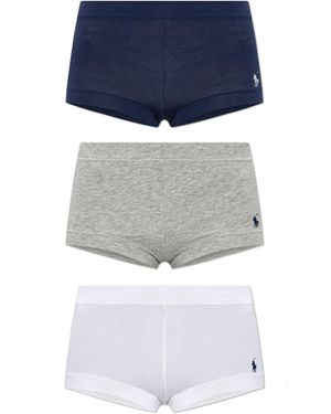 Polo Ralph Lauren 3-Pack Of Cotton Boxer Briefs - Blue