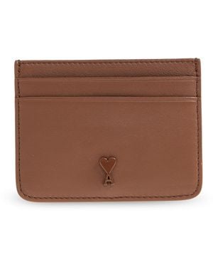 Ami Paris Leather Card Holder - Brown