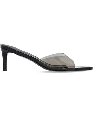 Black Suede Studio 'Belle 60' Heeled Mules - White