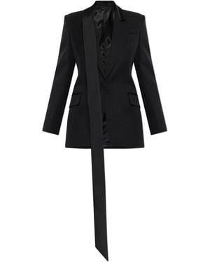 The Attico Wool Blazer With Scarf - Black