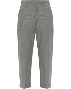 Versace Wool Plaid Trousers - Grey