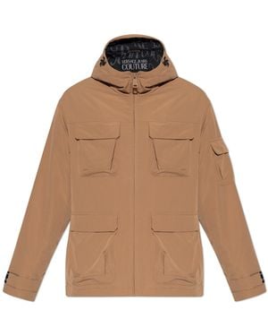 Versace Jeans Couture Insulated Jacket With Hood - Natural