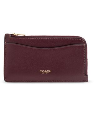 COACH Leather Cardholder - Purple