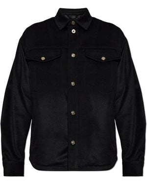 Versace Cashmere Jacket With Pockets - Black