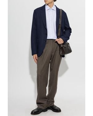 Brioni Blazer With Open Lapels - Blue