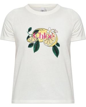 Chloé T-Shirt With A Colourful Print - White