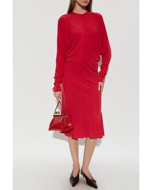 Jacquemus 'Losange' Long-Sleeved Dress - Red