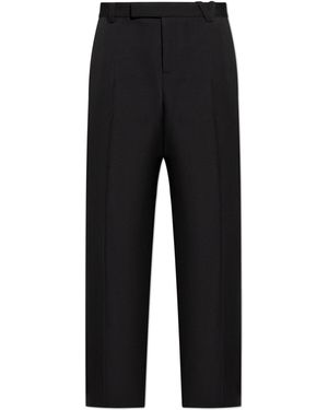 Versace Wool Crease Trousers - Black