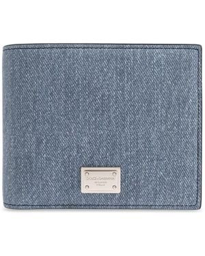 Dolce & Gabbana Leather Wallet With Applique - Blue