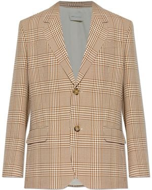 Ami Paris Checked Blazer - Natural