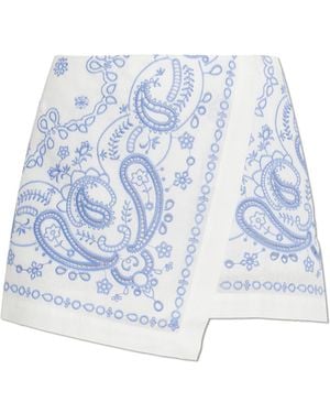 Self-Portrait Embroidered Shorts - Blue