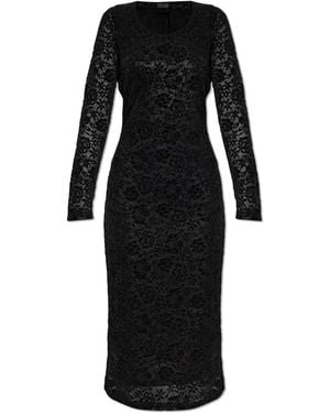 Versace Jeans Couture Lace Dress With Long Sleeves - Black