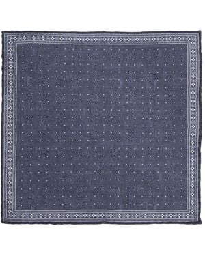 Eleventy Patterned Pocket Square - Blue