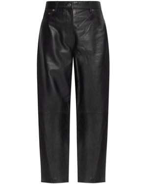 Samsøe & Samsøe Leather Pants 'Saharpal' - Black