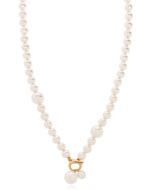 Ferragamo Short Pearl Necklace - White