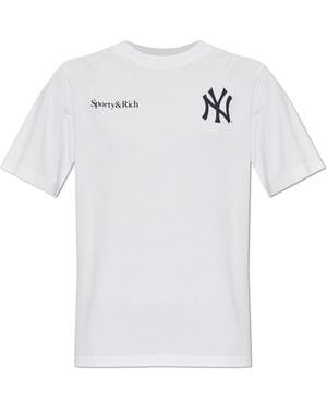 Sporty & Rich T-Shirt From The '47 & The New York Yankees' Collection - White