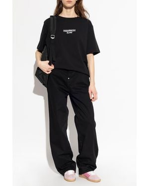 DSquared² T-Shirt With Printed Logo - Black