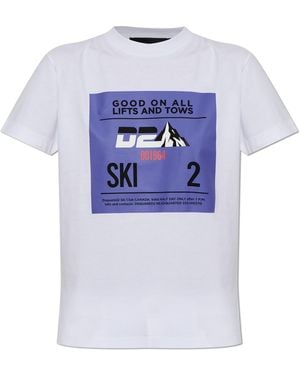 DSquared² Cotton T-Shirt With Print - White