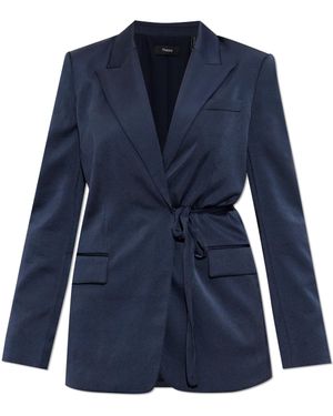 Theory Blazer With Tie Fastening - Blue