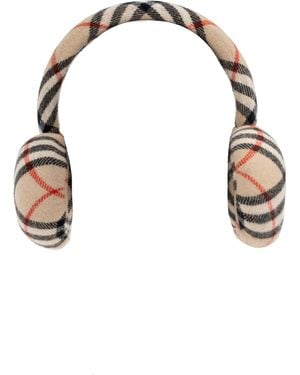 Burberry Plaid Pattern Earmuffs - Natural