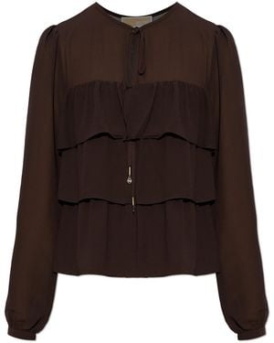 MICHAEL Michael Kors Blouse With Ruffles - Brown