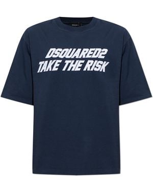 DSquared² Cotton Logo T-Shirt - Blue