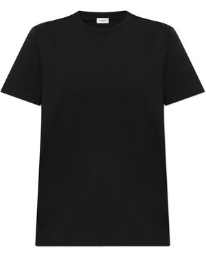 Balmain Cotton T-Shirt With Embroidered Logo - Black