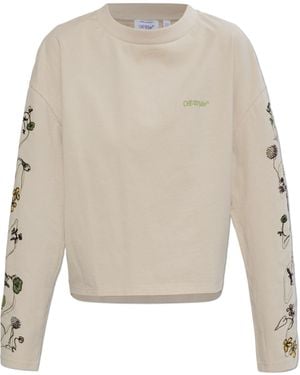 Off-White c/o Virgil Abloh T-Shirt With Logo - Natural