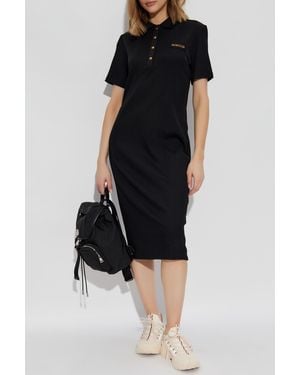 ワンピースその他 Moncler Black polo dress with logo Moncler Polo Dress With Logo in Black | Lyst