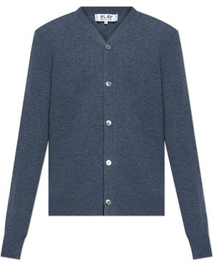 COMME DES GARÇONS PLAY Cardigan With Logo Patch - Blue