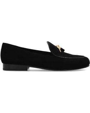 Tory Burch Suede Loafers 'Lock Smoking' - Black