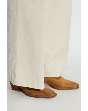 Jil Sander Suede Heeled Shoes 'Becky' - Natural