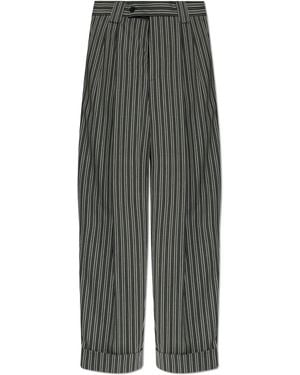 Versace Striped Pattern Trousers - Grey